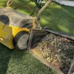 Debris removed during a artificial turf cleaning